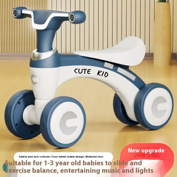 <ul> <li><strong>Enhanced Stability</strong>: Four-wheel design provides unmatched balance and safety for toddlers.</li> <li><strong>Interactive Fun</strong>: Features engaging music and colorful lights to captivate young riders.</li> <li><strong>Durable Comfort</strong>: Made from high-quality plastic with a padded seat for a comfortable, long-lasting ride.</li> </ul>