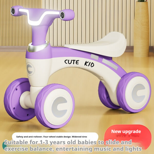 <ul> <li><strong>Enhanced Stability</strong>: Four-wheel design provides unmatched balance and safety for toddlers.</li> <li><strong>Interactive Fun</strong>: Features engaging music and colorful lights to captivate young riders.</li> <li><strong>Durable Comfort</strong>: Made from high-quality plastic with a padded seat for a comfortable, long-lasting ride.</li> </ul>