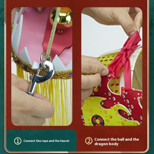 <ul> <li><strong>Colorful & Lightweight:</strong> Featuring vibrant beige and red colors, made from high-quality cloth for easy handling.</li> <li><strong>Educational & Fun:</strong> Perfect for teaching children about Chinese cultural traditions through play and dance.</li> <li><strong>Convenient & Portable:</strong> Includes a dragon head, rope, and backpack for easy transport and storage.</li> </ul>